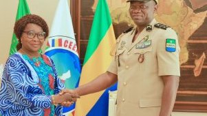 L’ambassadrice de Sao Tomé-et-Principe au Gabon chez le président de la transition